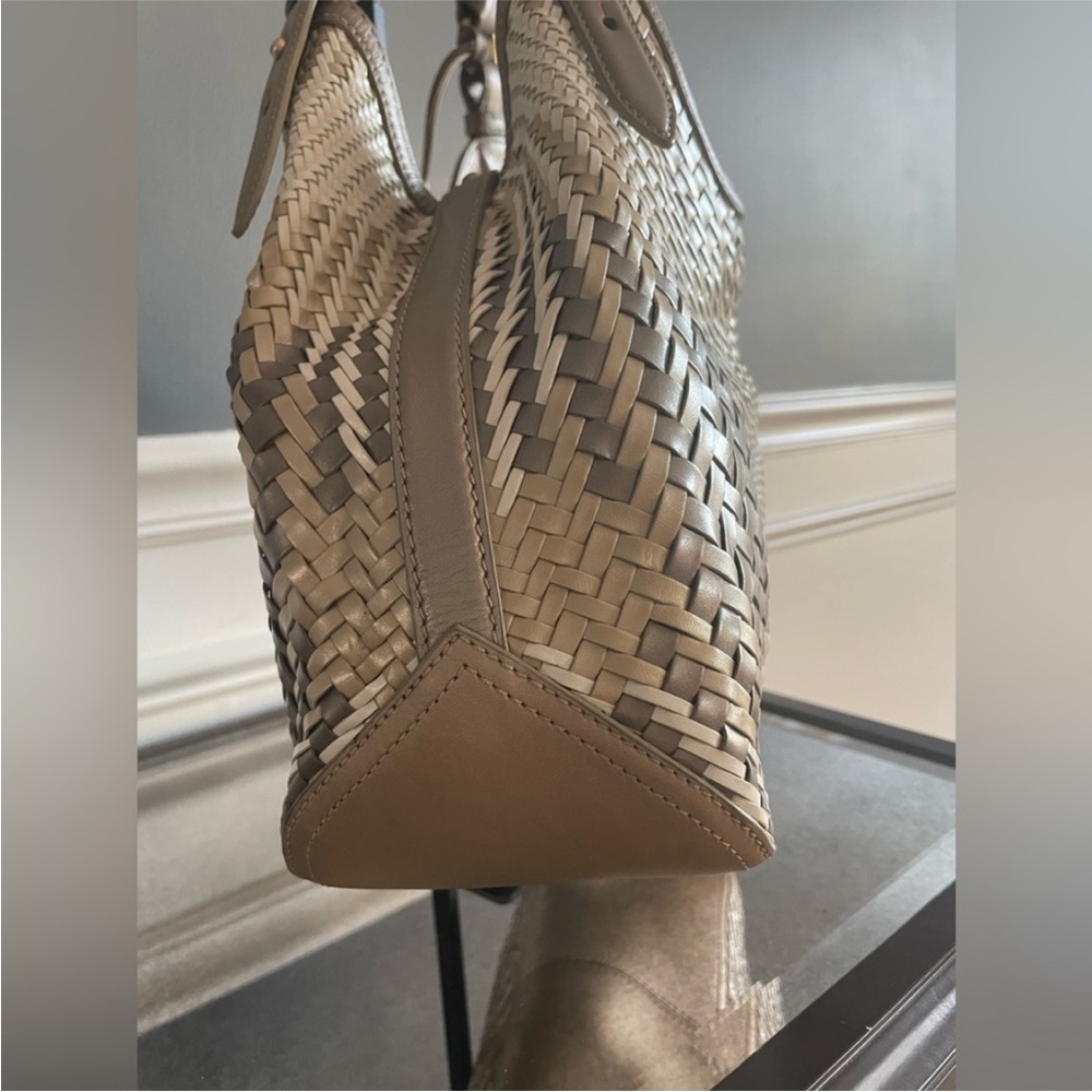 Cole Haan purse bag, satchel, metallic earthtones, new trending braided handles - Picture 2 of 14